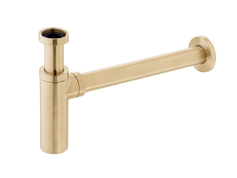 Round Chamber Telescopic Bottle Trap - Brushed Brass