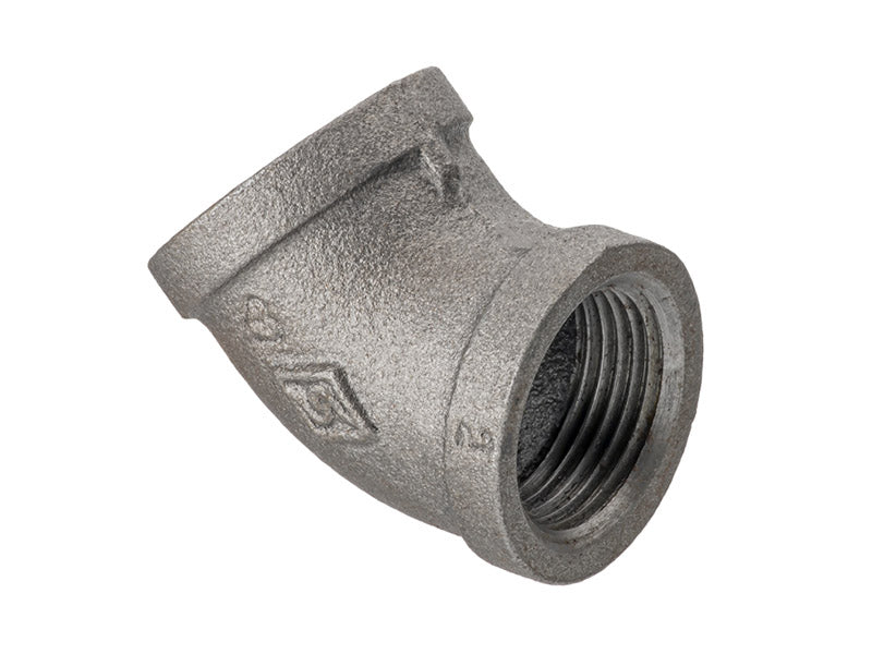 Malleable Iron F.I. x F.I. 45 Deg. Elbow Ref. 120 - Black