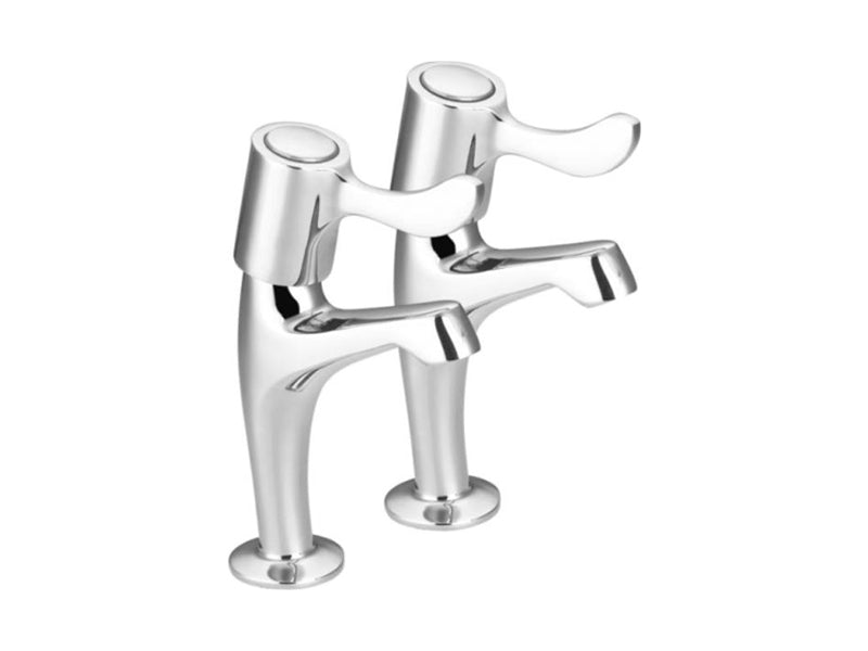 Pair of 1/2" High Neck Lever Sink Taps