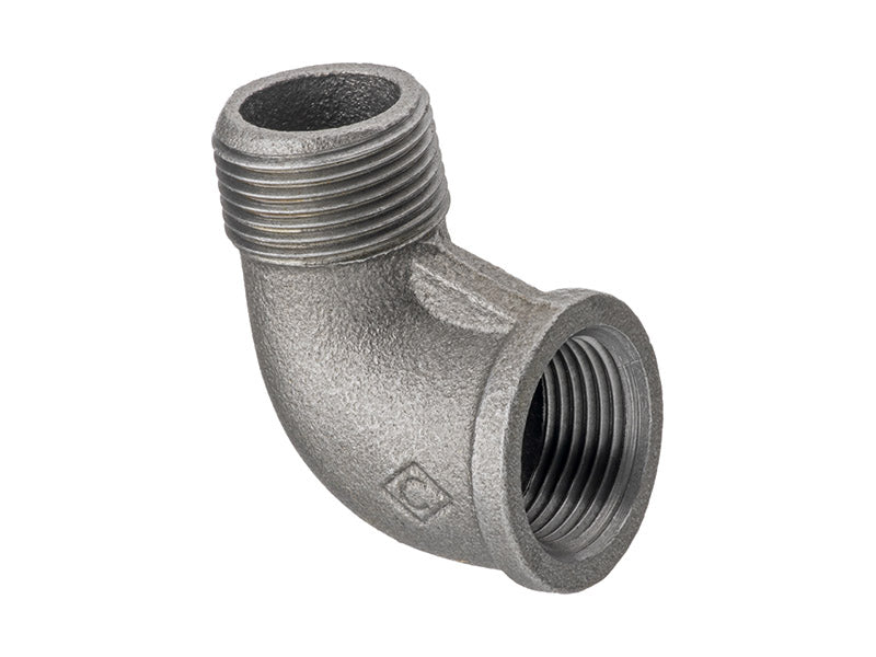 Malleable Iron M.I. x F.I. 90 Deg. Elbow Ref. 92 - Black
