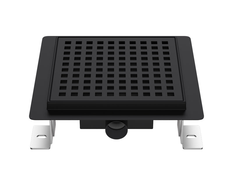 Franklin Matt Black Trapped Wet Room Tile Floor Gully with Perforated Cover