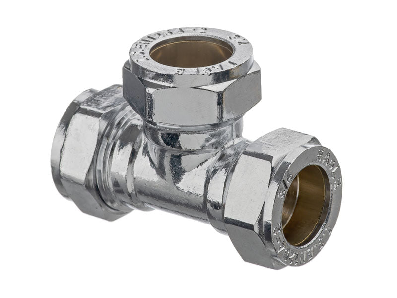 Chrome Plated Compression Equal Tee 318CP
