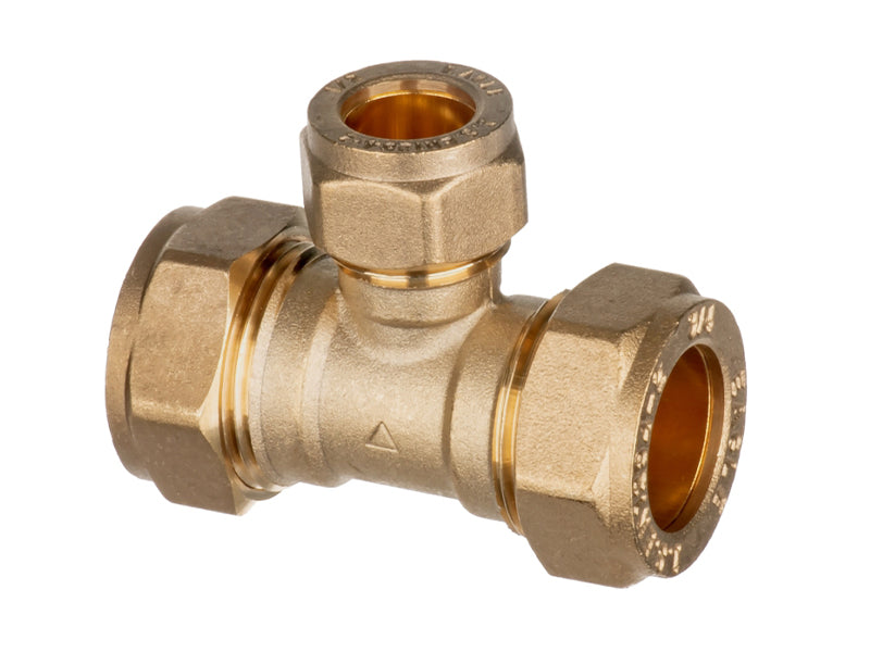 Brass Compression Unequal Tee 318 Reduced Branch