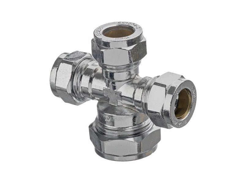 Chrome Plated Compression Unequal Cross Tee 322CP