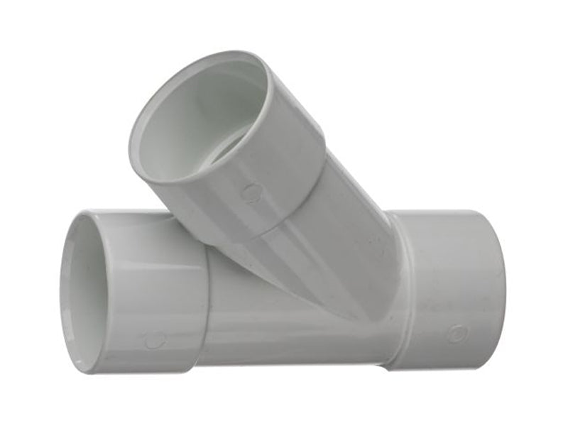 Solvent Waste 45 Deg. Tees - White