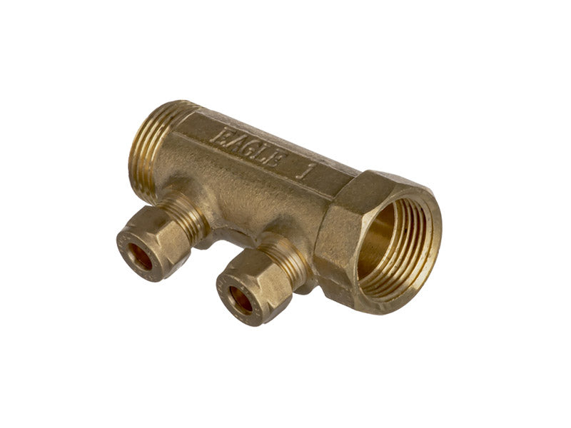 2 Ports 1/2" Manifolds with Compression Joint Branch for Copper/Pex