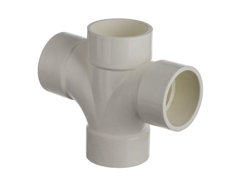 Solvent Waste 90 Deg. Cross Tees - White