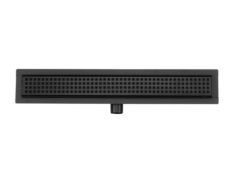 Franklin Matt Black Trapped Channel Wet Room Floor Gully with Perforated Cover