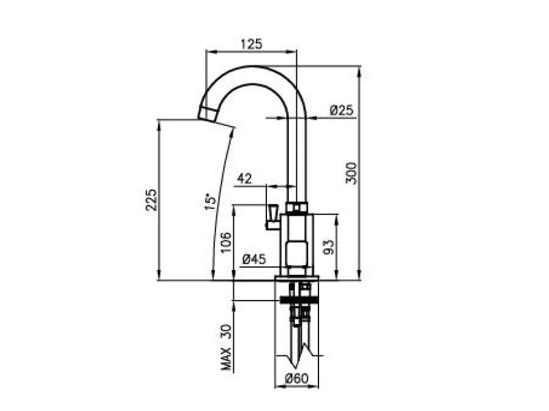 300mm Tall Electronic Sink Mixer With Swivel Spout