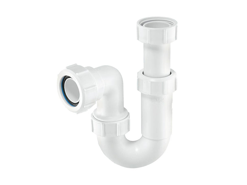 McAlpine Tubular Waste P Traps with Adjustable Inlet and 75mm Seal