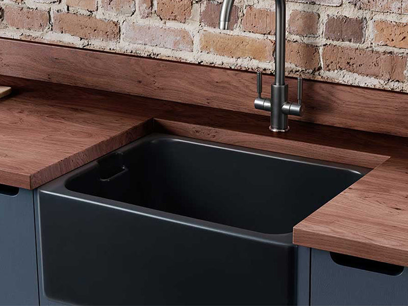 Fireclay Belfast Inset Sink 1B - Black Finish