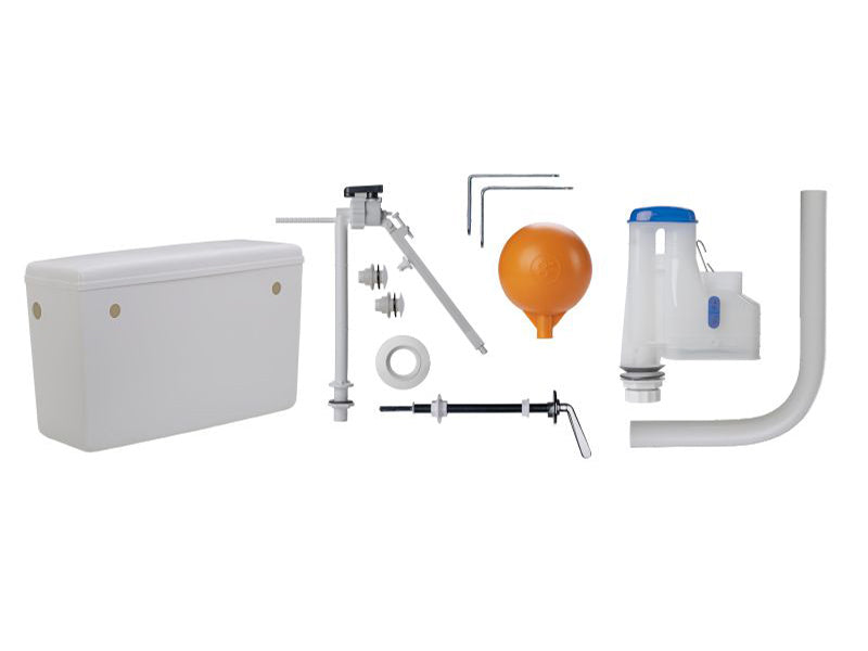Concealed Plastic Cistern & Components - Bottom Entry with Long Flush Lever