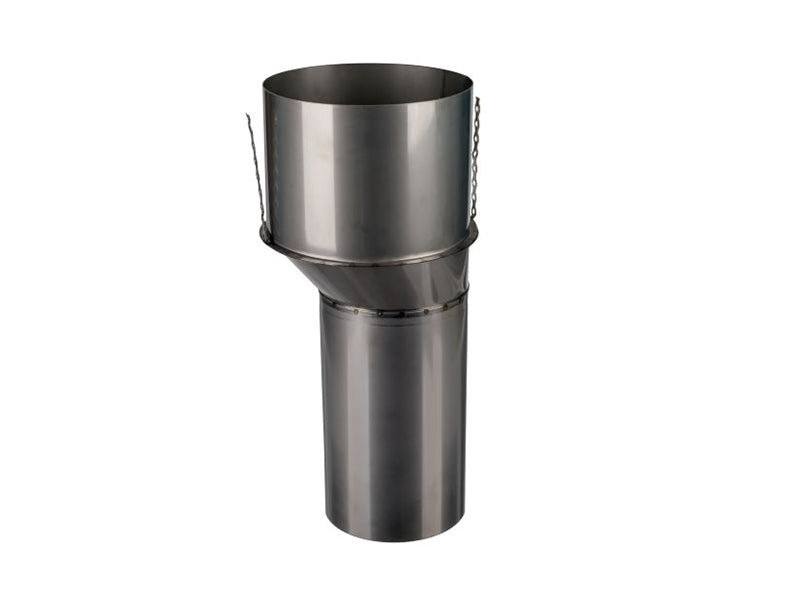 1mm Thick Grade 316 Stainless Steel Flue Pipe - Eccentric Increaser Extended