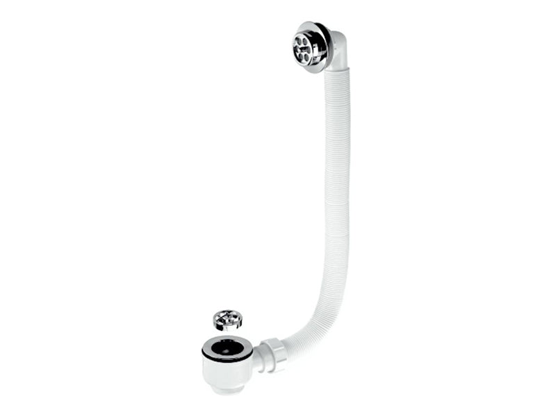 McAlpine 1 1/2" x 70mm Flange Bath Waste and Overflow Set with Poly Plug & Chain and Removable Grid for Cleaning