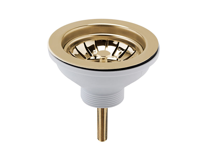1 1/2" x 113mm Flange Basket Strainer Waste Only Centre Pin Model - Brushed Brass