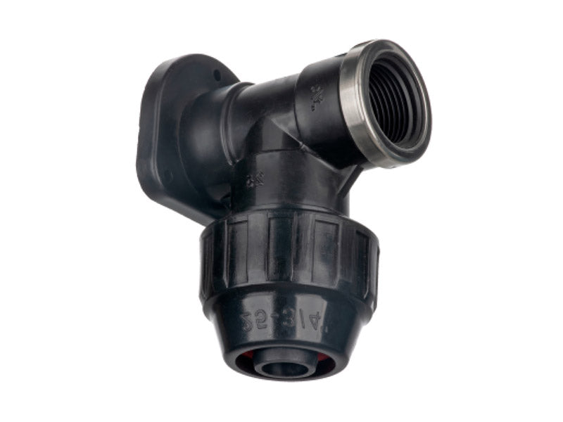 Gripmax Wall Plate Elbow NG LDPE Pipe