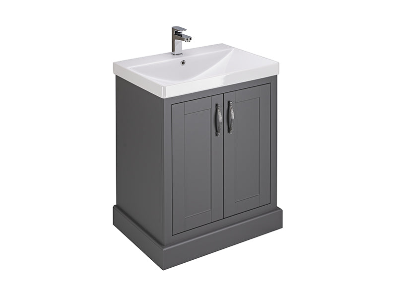 Hampton 2 Doors, Floor Standing Vanity Units - Serica Charcoal