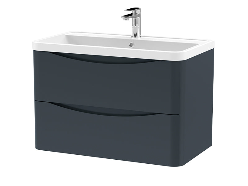 Lunar 2 Drawers, Wall Mounted Units - Satin Anthracite