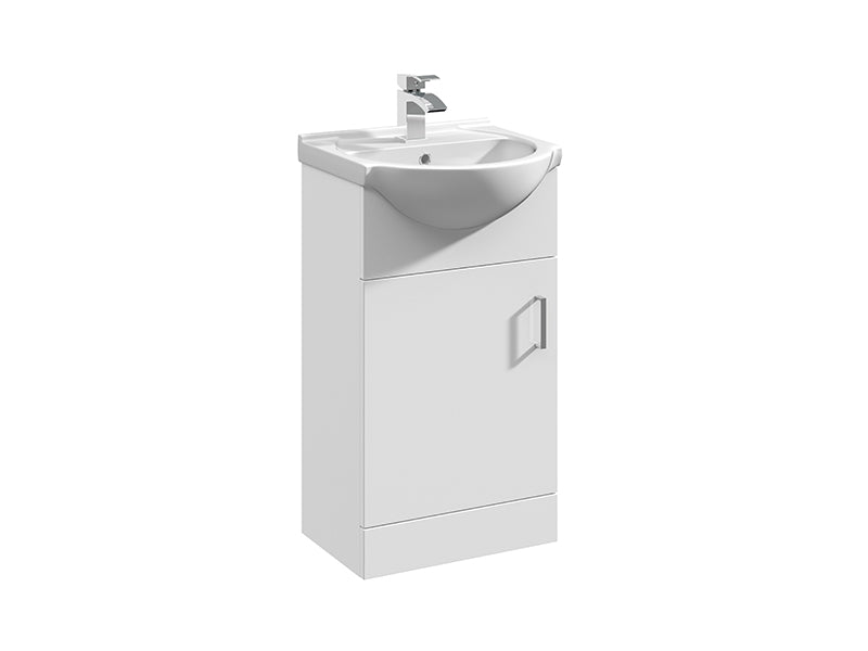 Mayford 1 Door, Floor Standing Vanity Units - Gloss White
