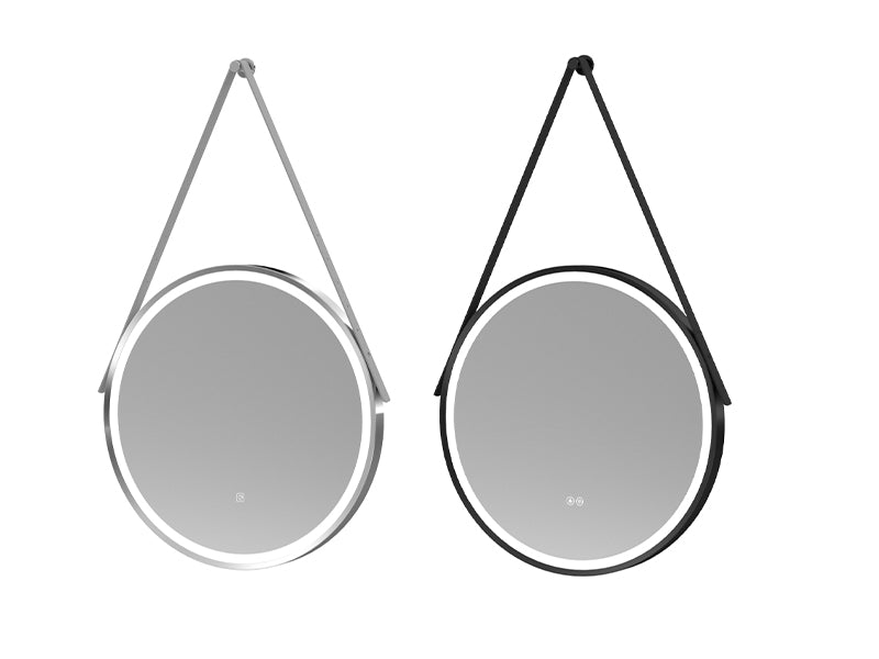 Luna Round, Wall Mounted Mirrors c/w Strap