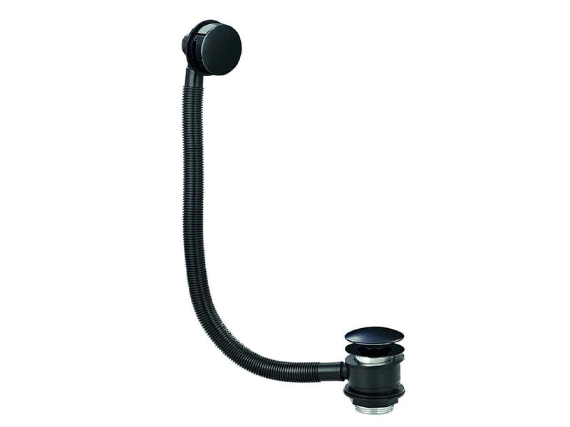 1 1/2" x 70mm Flange Cable Operated C.P. Bath Waste & Overflow Set - Black