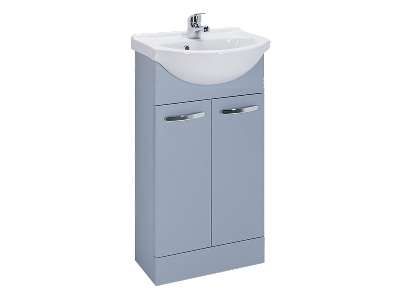 Reno 2 Doors, Floor Standing Vanity Units - Matt Denim Blue