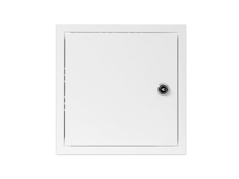 Square Metal Access Panels with Locks - White