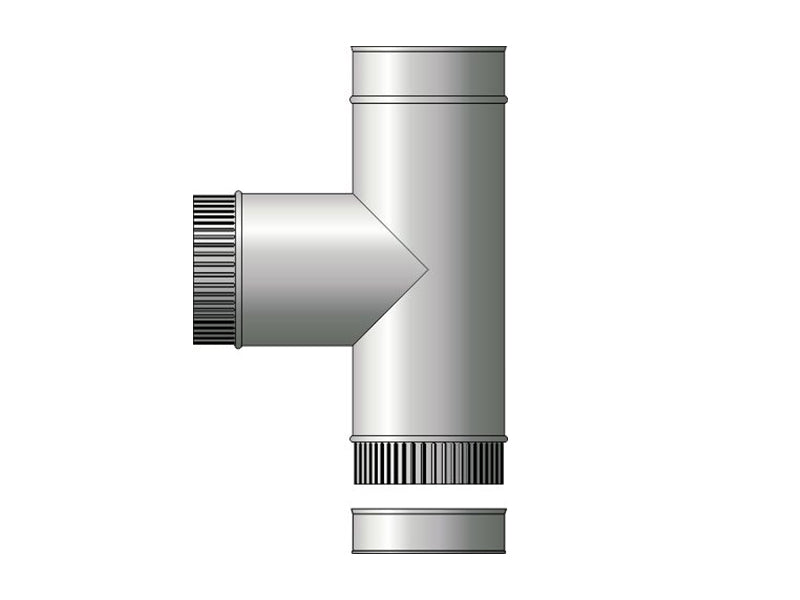 Excelsior Single Wall Flue System 90 Deg. Tee c/w Cap