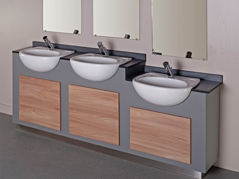 Commercial Washrooms Vanity Units - ALU Design - MFC Semi Recessed