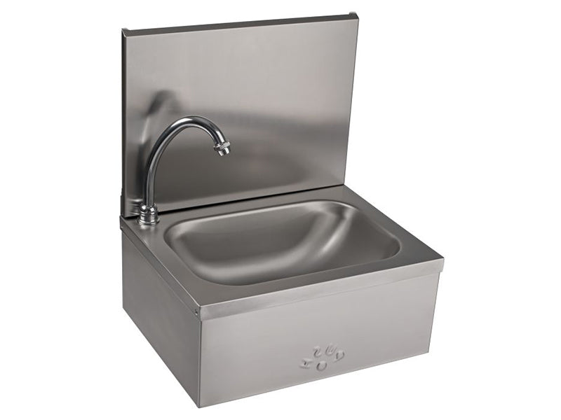 The Swan Heavy Duty Knee Operated Hand Rinse Basin with Splashback