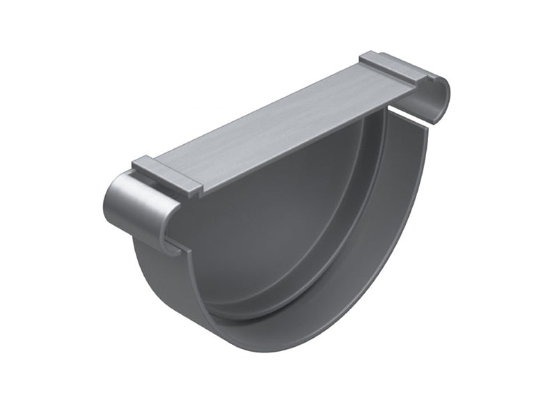 Rainwater External Stop End - Steel Effect
