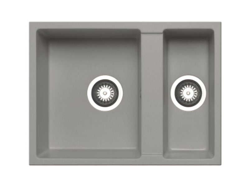 Tetragon Undermount Sink 590 x 440cm 1 & 1/2B - Industrial Grey Finish