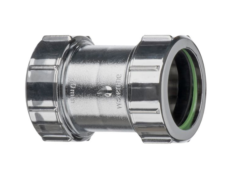 Chrome Compression Waste Pipe Straight Coupling