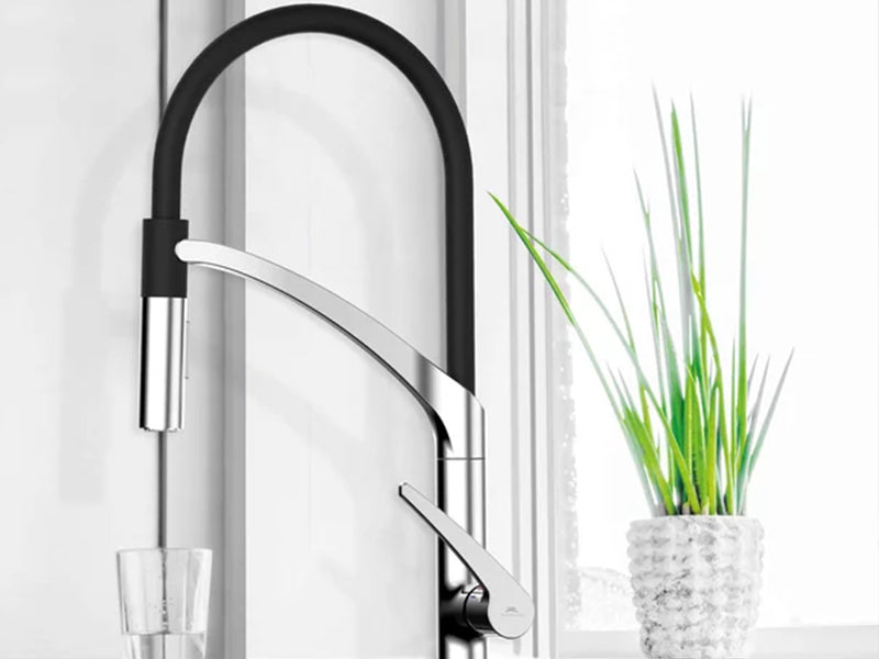 Rubineta Ultima 50 Monobloc Sink Mixer - Chrome/Black