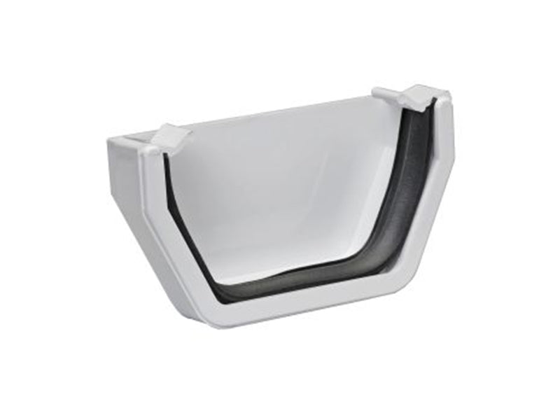 Rainwater External Square Gutter Stop End - White
