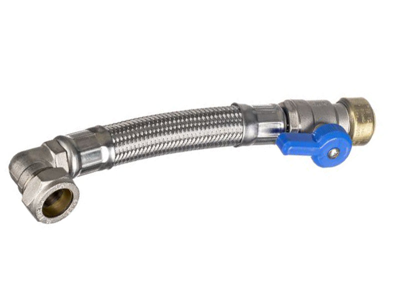 Standard Range Flexible Plumbing Connectors Type FC15 Elbow Compression to Straight Valved Pushfit