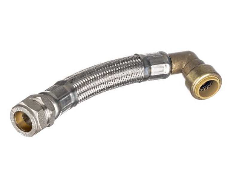 Standard Range Flexible Plumbing Connectors Type FC4 Straight Compression to Elbow Pushfit