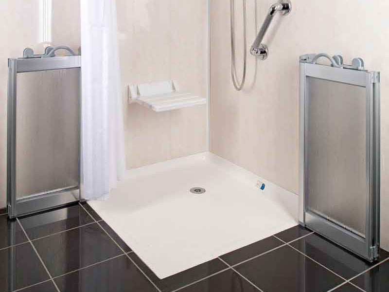 Square Corner Entry 750mm Half Height Shower Doors for Braddan Shower Trays