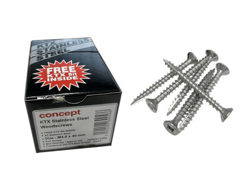 Stainless Steel Countersunk Screws 4 x 40mm