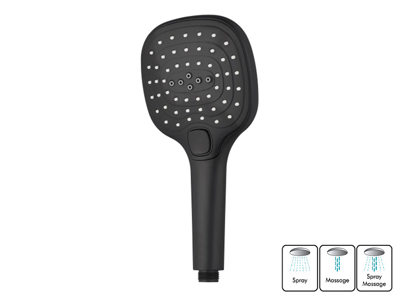 Rounded ABS 3 Setting Hand Spray - Black