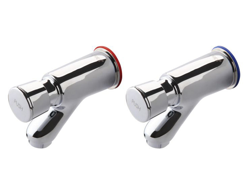 Pair of Time Adjustable Wall Mounted Taps