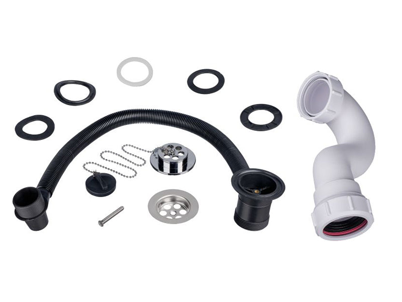 1 1/2" x 70mm Flange Bath Waste and Overflow Assembly with Poly Plug & Chain