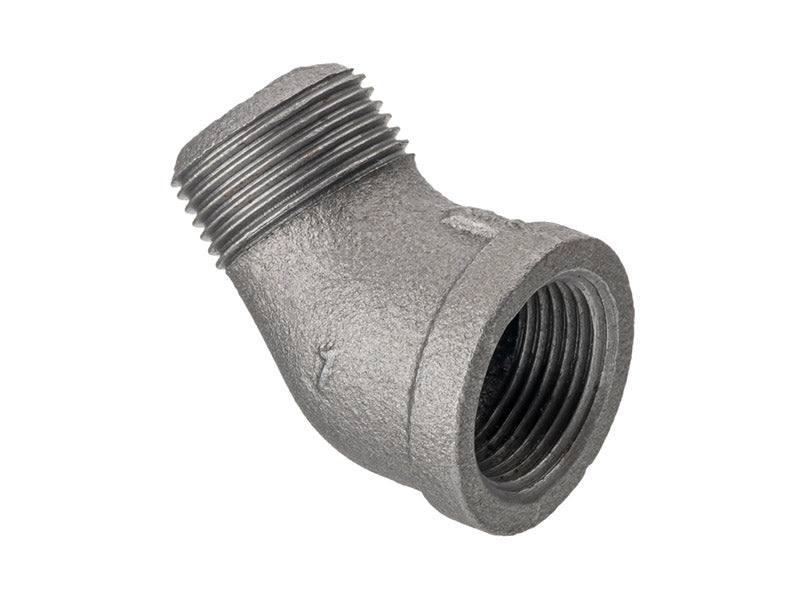 Malleable Iron M.I. x F.I. 45 Deg. Elbow Ref. 121 - Black