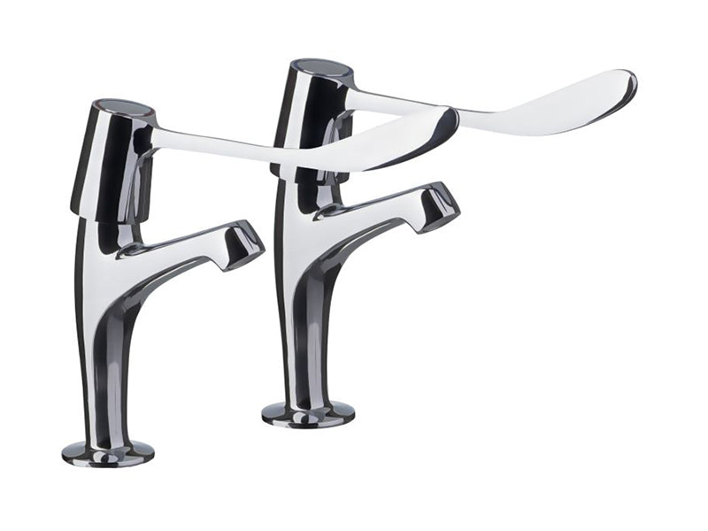 Pair of 1/2" High Neck Long Lever Sink Taps