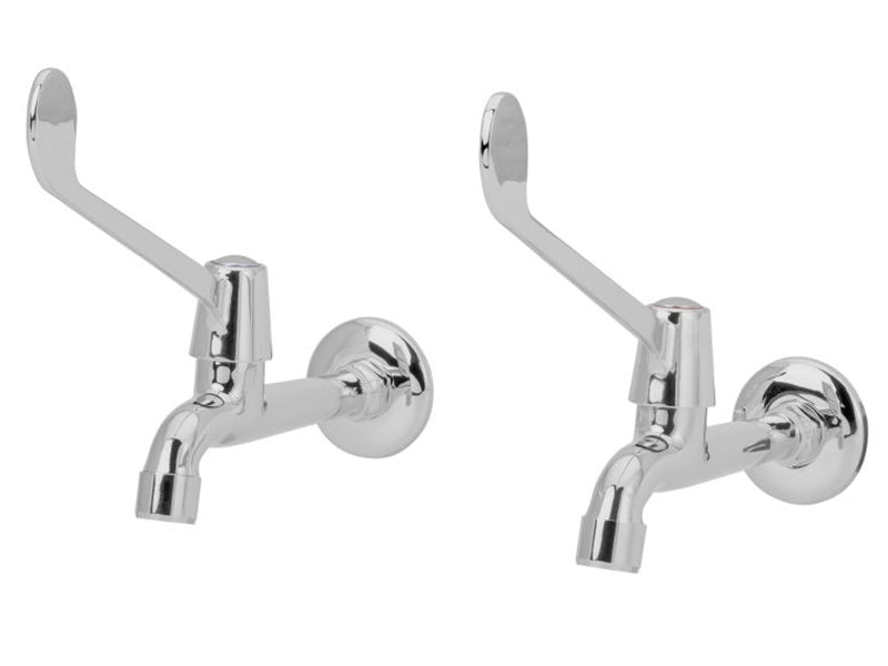 Pair of Long Lever Wall Bib Tap