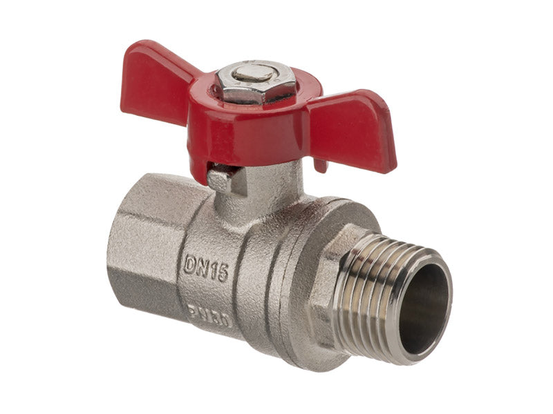M.I. x F.I. Ball Valve with Butterfly Handle