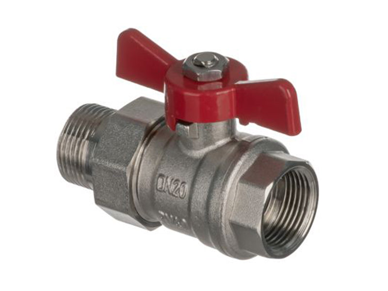 M.I. x F.I. Ball Valve with Swivel Nut & Butterfly Handle