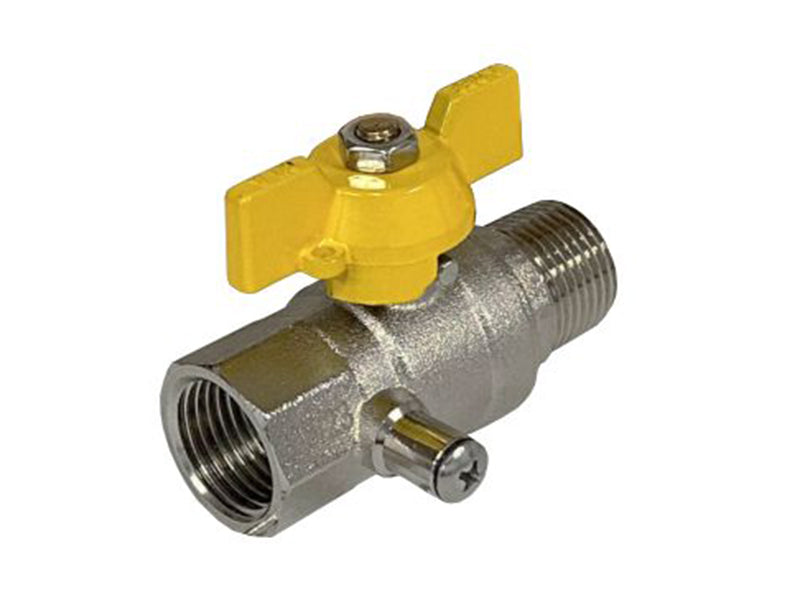 M x F Butterfly Handle Gas Ballvalve with Test Point
