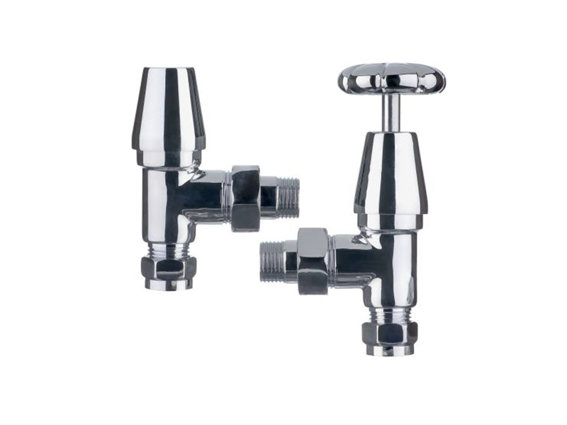 Pair Rose Head Victorian Pattern Radiator Valves