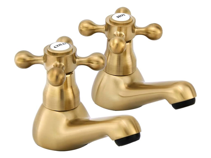 Victorian Basin & Bath Taps - Brushed Brass